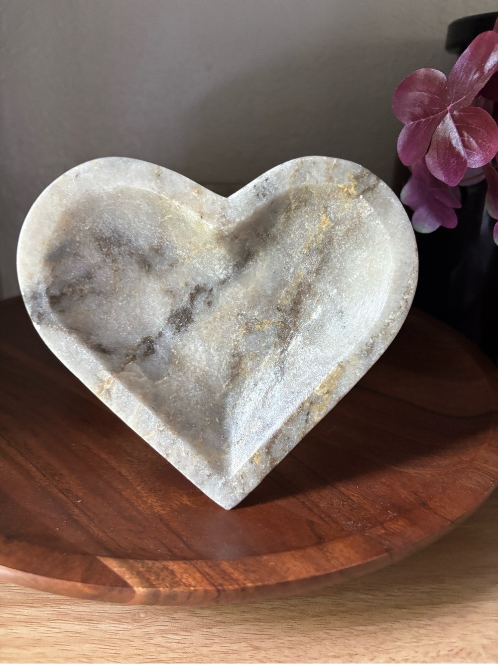 Threshold Heart Marble Jewelry Dish in White, Gray, and Gold